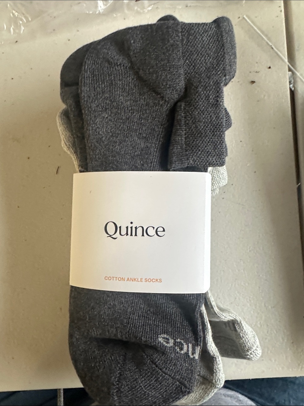 Quince Men's Cotton Ankle Socks - Dark Gray & Light Gray (4pack)